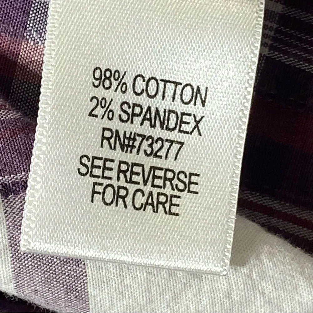 Sonoma Life Style Women's L Purple Plaid Flannel Button Up Collared Long Sleeve - Picture 11 of 15